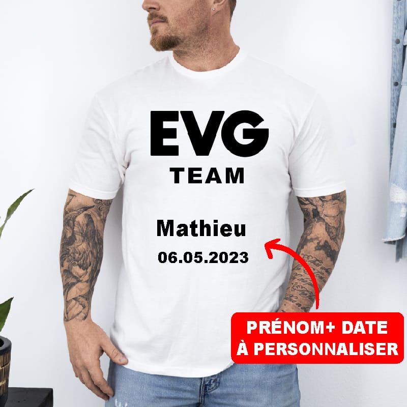 T-shirt evg team personnalisé prénom date – Image 3