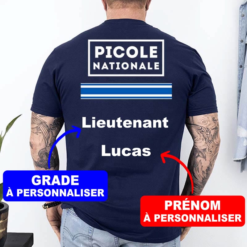 t-shirt-picole-nationale-arriere-homme-personnalisé-grade-prénom-bleu-marine