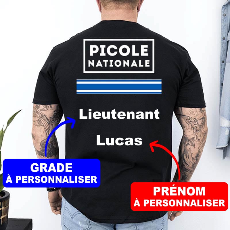 t-shirt-picole-nationale-arriere-homme-personnalisé-grade-prénom-noir