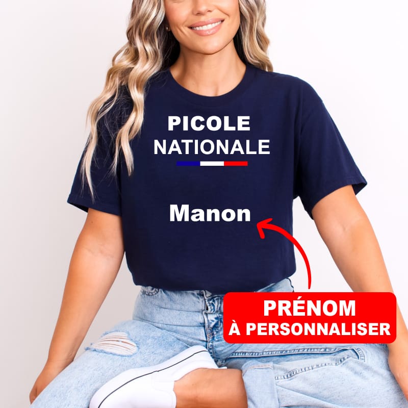 t-shirt-picole-nationale-femme-avant-personnalisé-prénom-bleu-marine