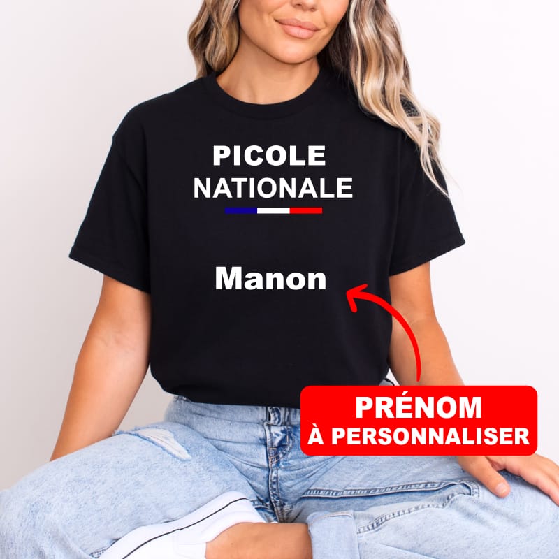 t-shirt-picole-nationale-femme-avant-personnalisé-prénom-noir