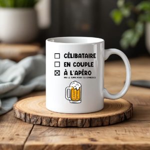 Mug apéro célibatiare en couple