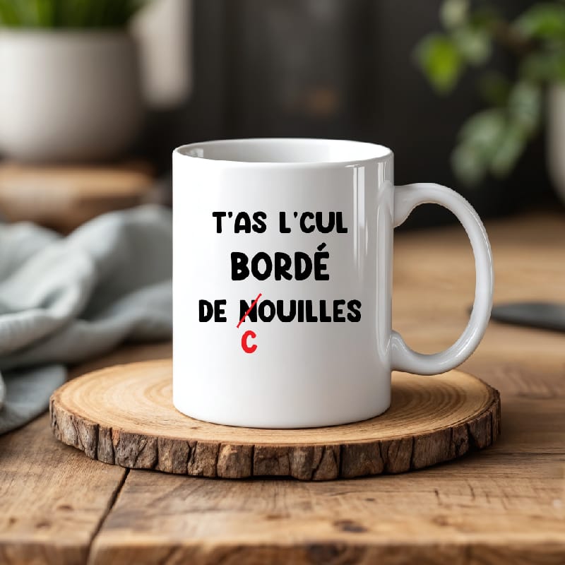 Mug cul bordé de couilles beauf