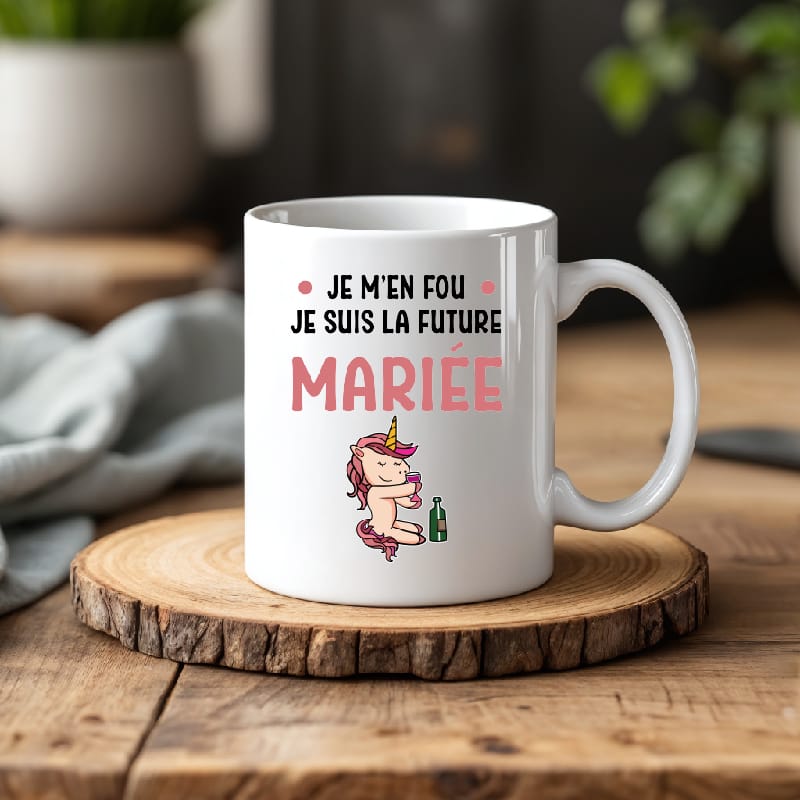 Mug evjf licorne future mariée alcool
