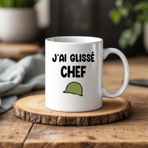 Mug j'ai glissé chef humour beauf
