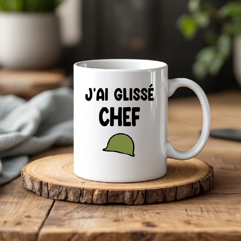 Mug j'ai glissé chef humour beauf