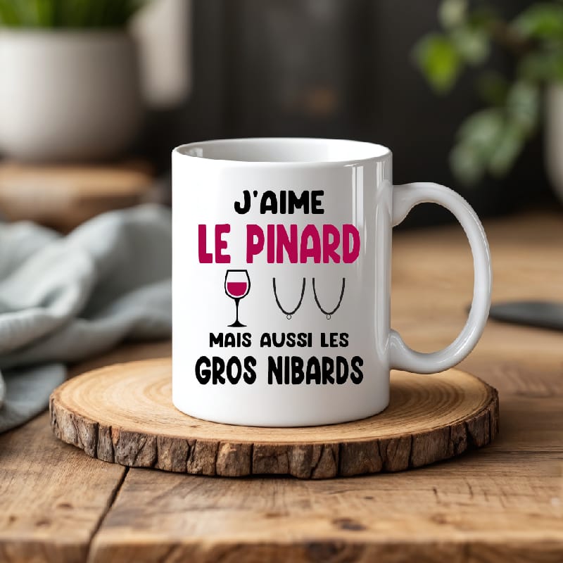 Mug j'aime pinard gros nibards