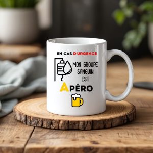 Mug mon groupe sanguin est apéro