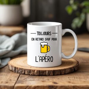 Mug toujours en retard sauf pour l'apéro