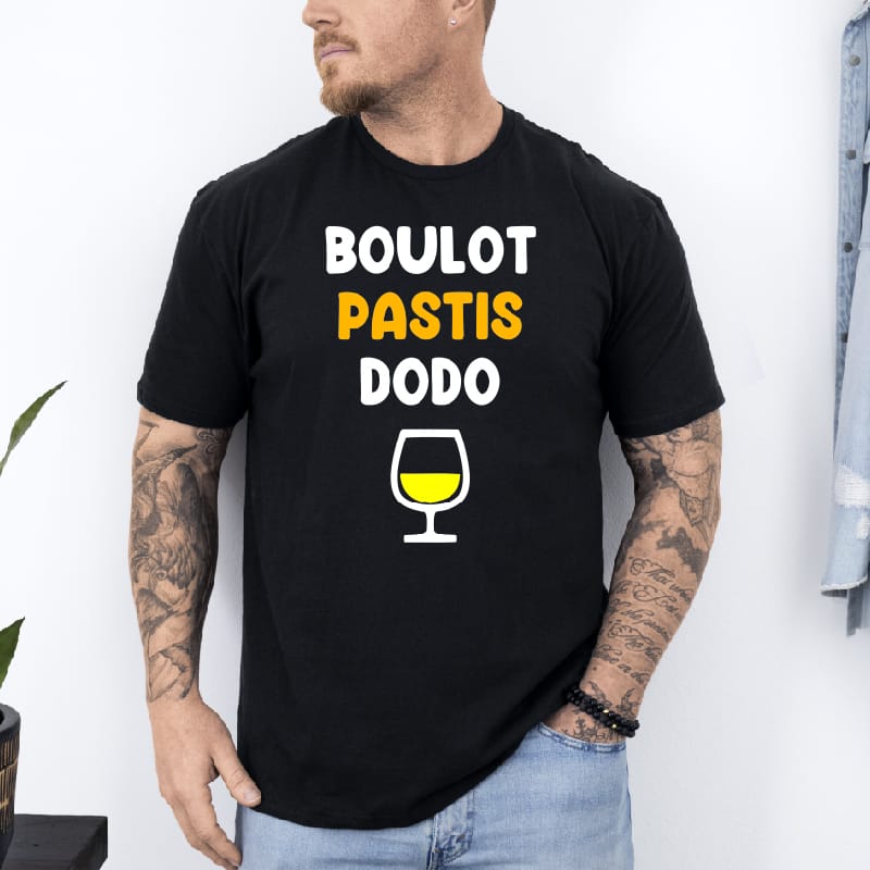 T shirt Boulot pastis Dodo noir