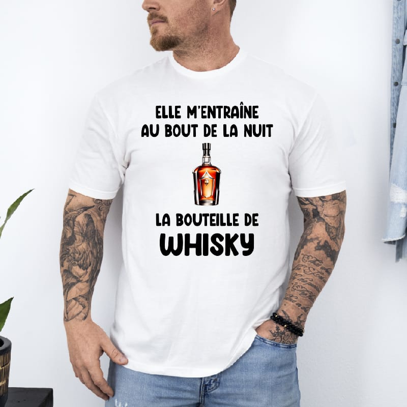 T shirt Bouteille whisky au bout de la nuit blanc