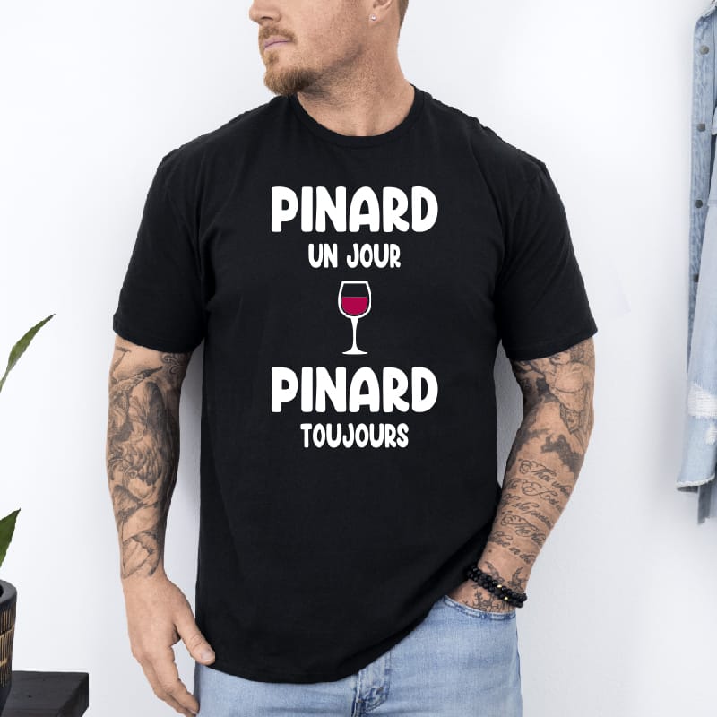 T shirt Pinard un jour pinard toujours noir