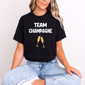 T shirt Team champagne femme noir