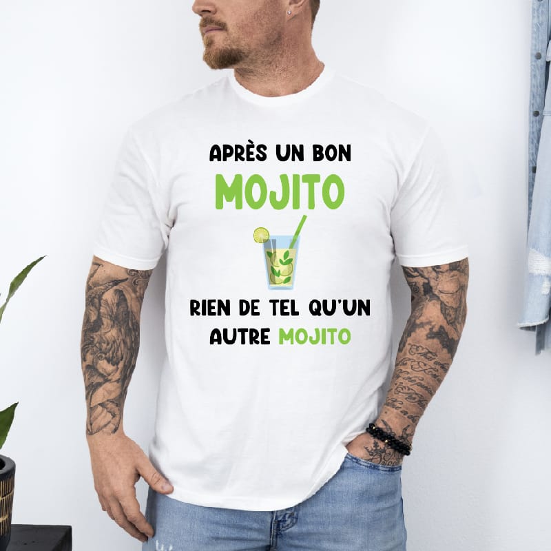 T shirt après un bon mojito un autre mojito blanc