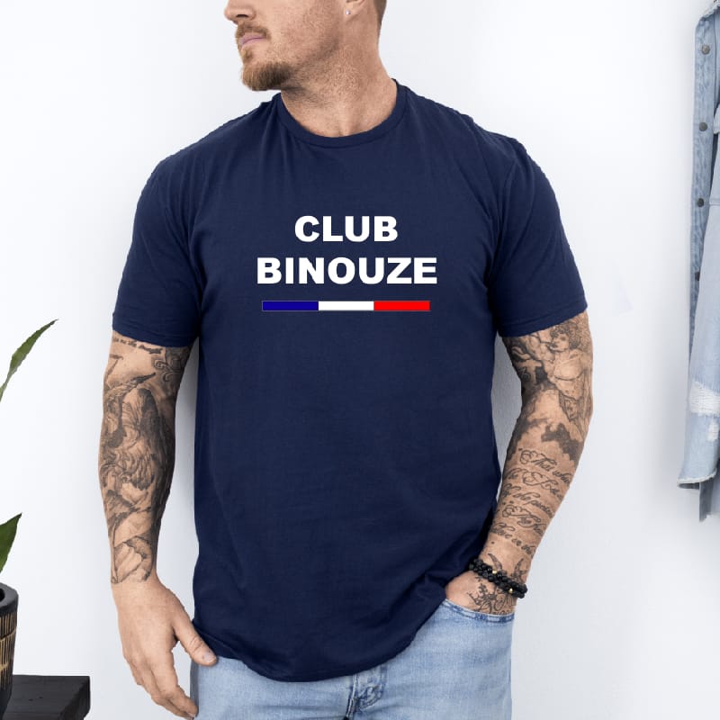 T shirt club binouze bleu marine