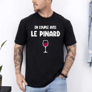 T shirt en couple avec le pinard noir