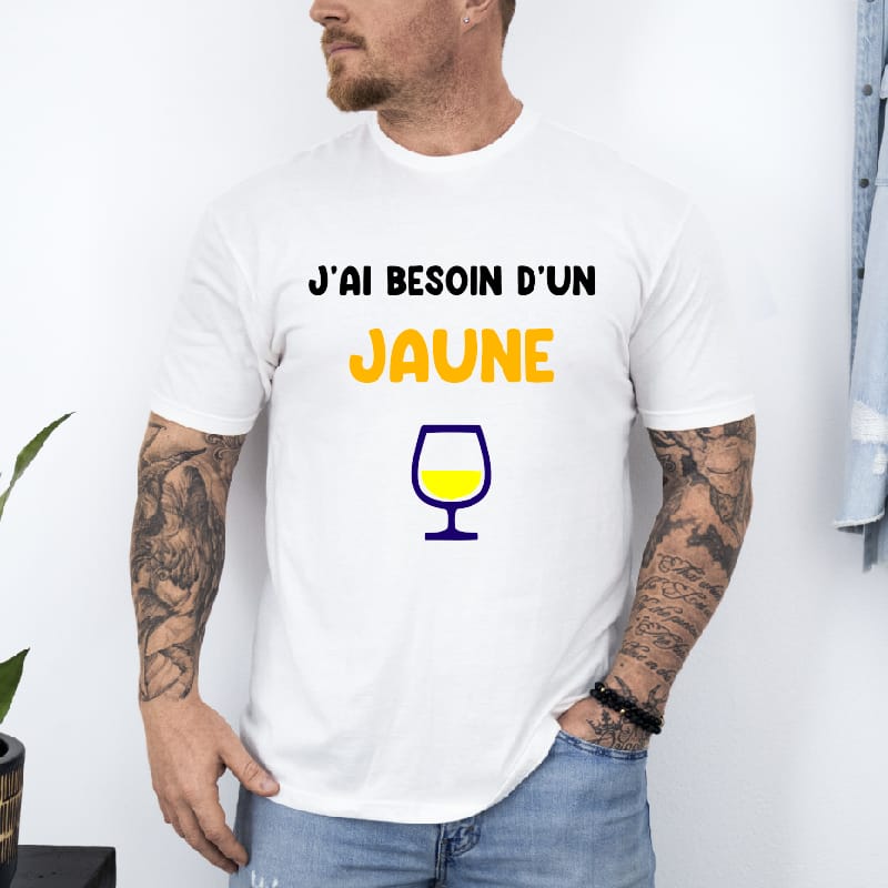 T shirt j'ai besoin d'un jaune blanc