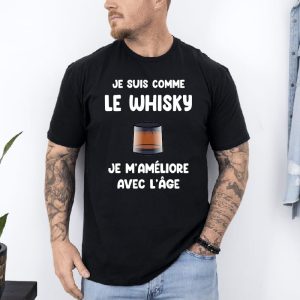 T shirt je ne vieillis pas whisky noir