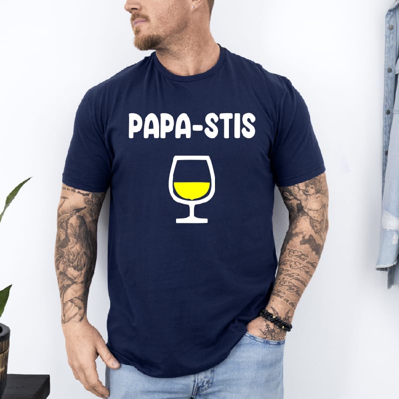 T shirt papastis bleu marine