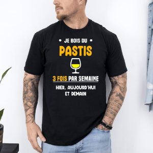 T shirt pastis 3 fois par semaine noir