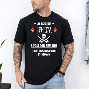 T shirt rhum 3 fois par semaine noir