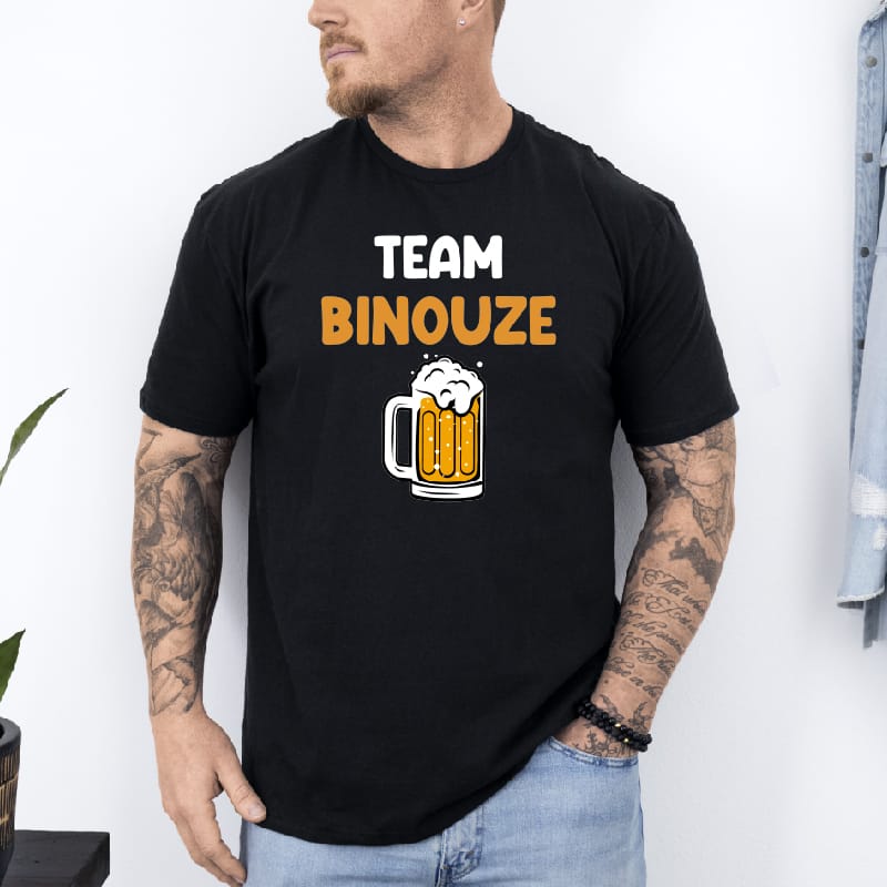 T shirt team binouze noir