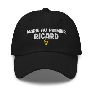 Casquette marié au premier ricard noir