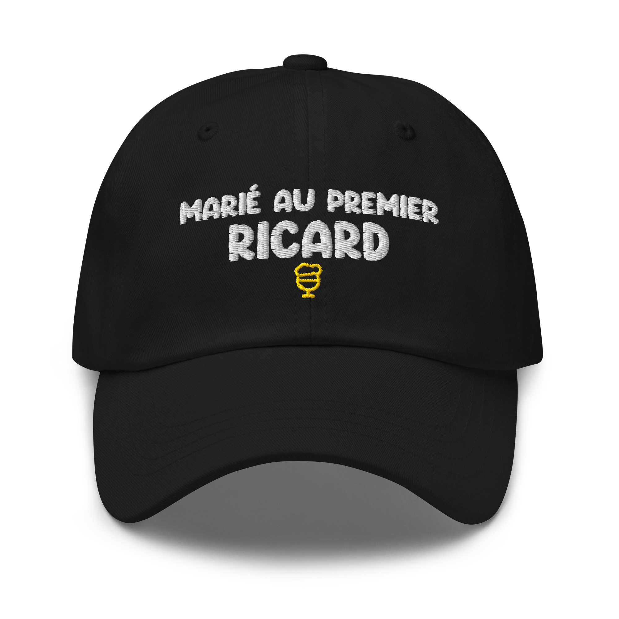 Casquette marié au premier ricard noir