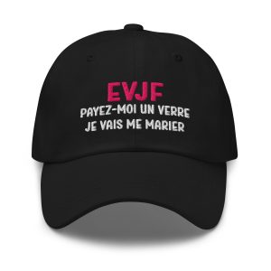 Casquette evjf payez moi un verre je vais me marier noir