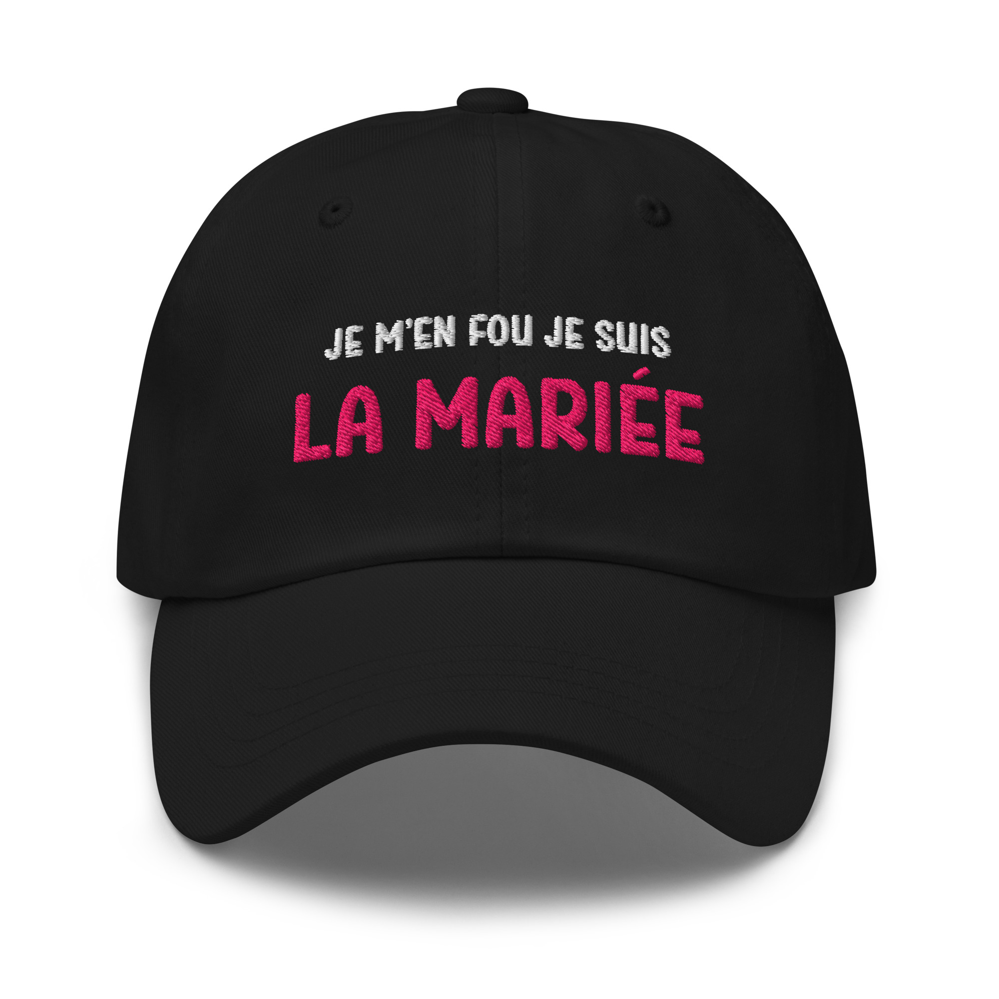 Casquette je m'en fou je suis la mariée noir