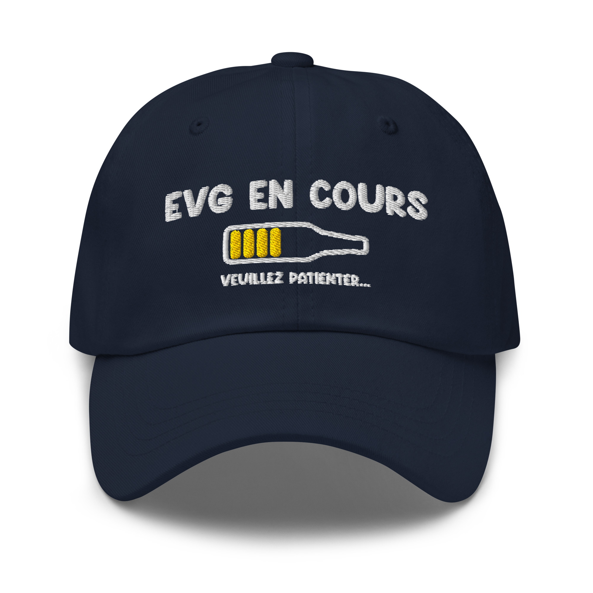 Casquette evg en cours bière bleu marine