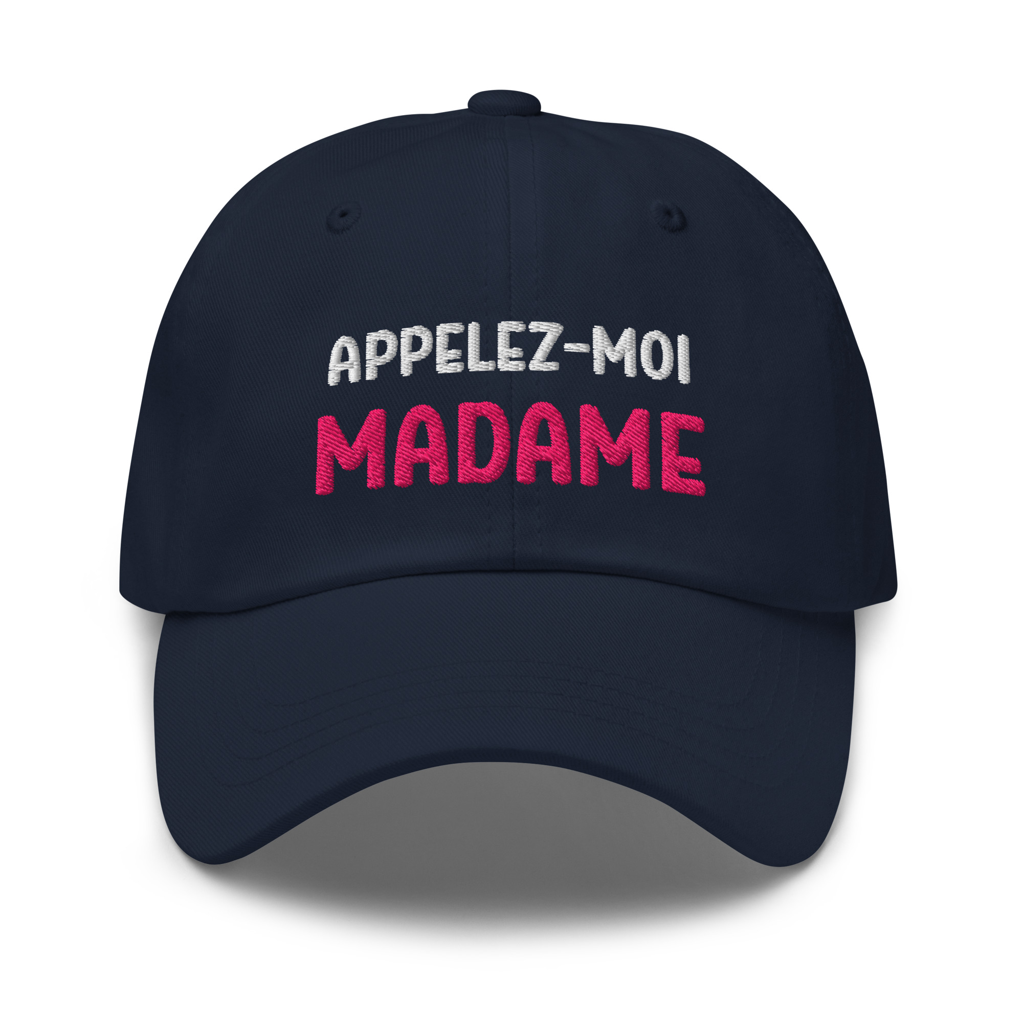 Casquette appelez-moi madame bleu marine