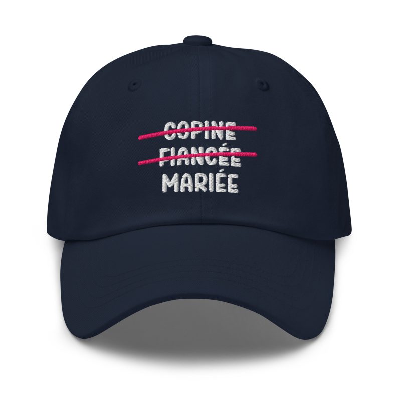Casquette copine fiancée mariée bleu marine Casquette copine fiancée mariée bleu marine