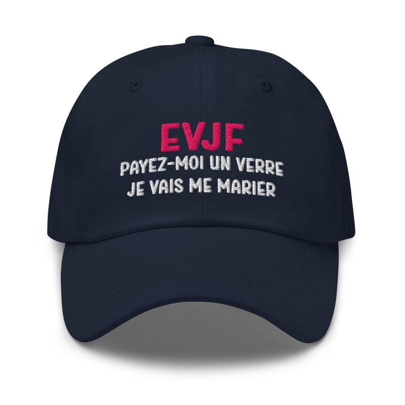 Casquette evjf payez moi un verre je vais me marier bleu marine Casquette evjf payez moi un verre je vais me marier bleu marine