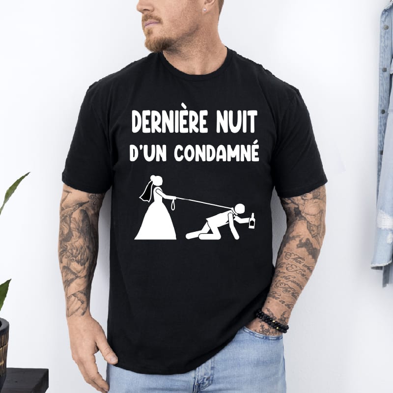 t shirt dernière nuit d'un condamné noir