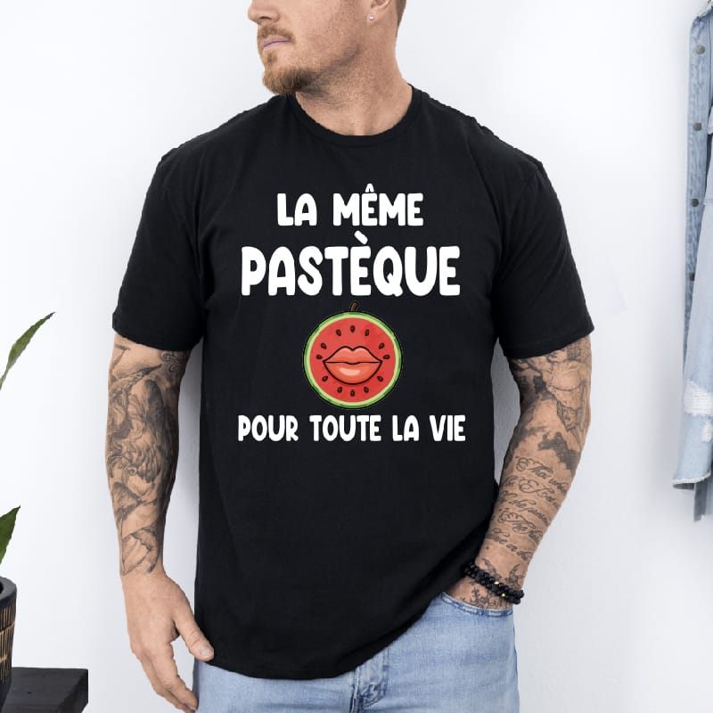 t shirt la même pastèque pour toute la vie noir