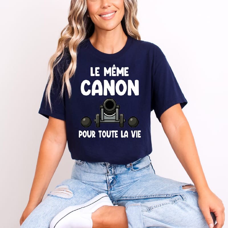 t shirt le même canon pour toute la vie bleu marine