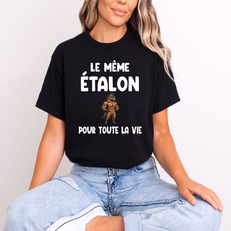 t shirt le même étalon pour toute la vie noir t shirt le même étalon pour toute la vie noir