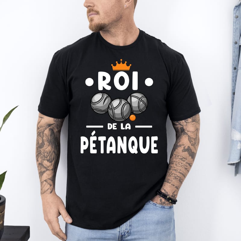 T shirt Roi de la pétanque noir T shirt Roi de la pétanque noir