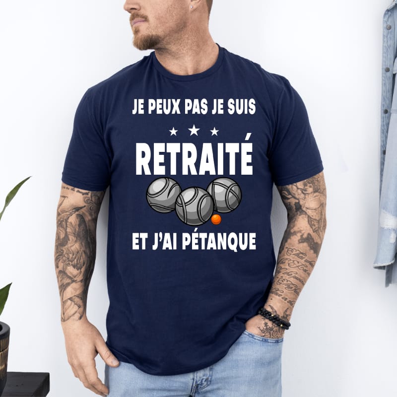T shirt apéro pastis pétanque bouliste alcool boccia bleu marine T shirt apéro pastis pétanque bouliste alcool boccia bleu marine