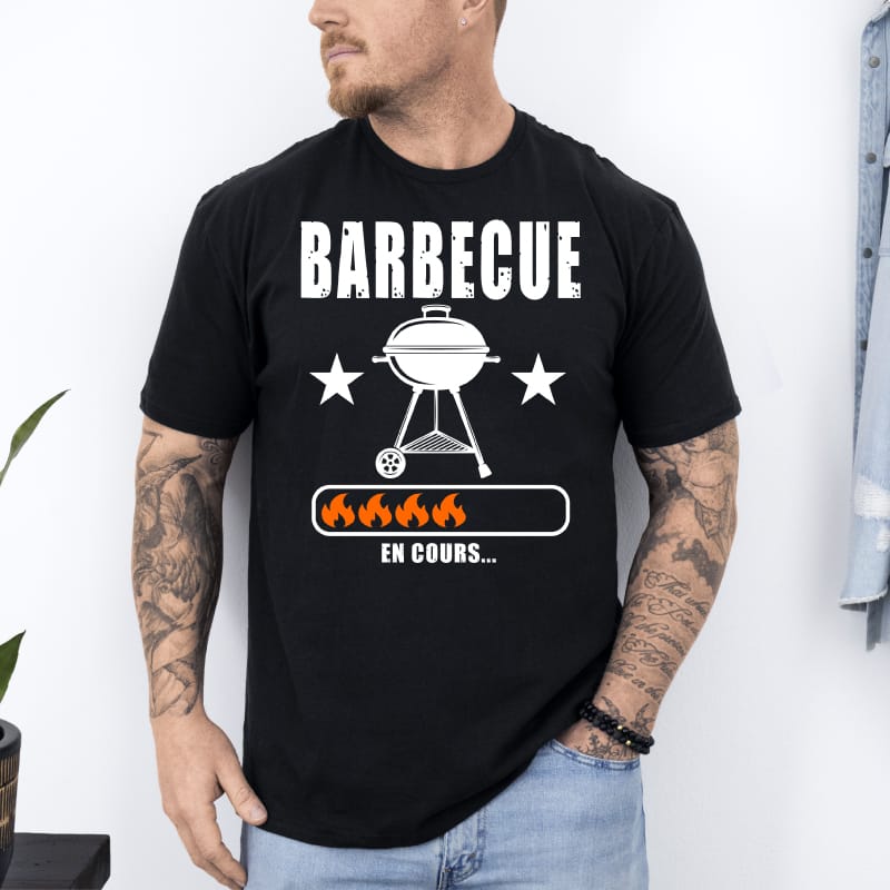 T shirt barbecue en cours noir T shirt barbecue en cours noir