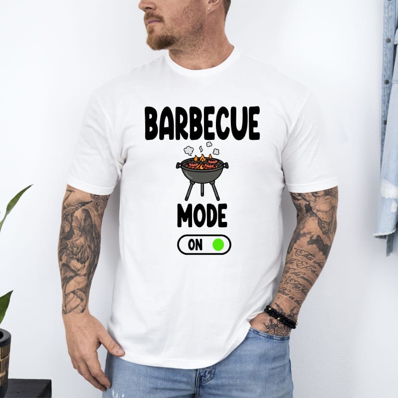 T shirt barbecue mode on activé blanc
