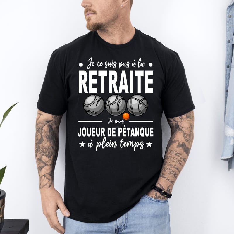 T shirt pastis pétanque bouliste apéro boules boccia noir T shirt pastis pétanque bouliste apéro boules boccia noir