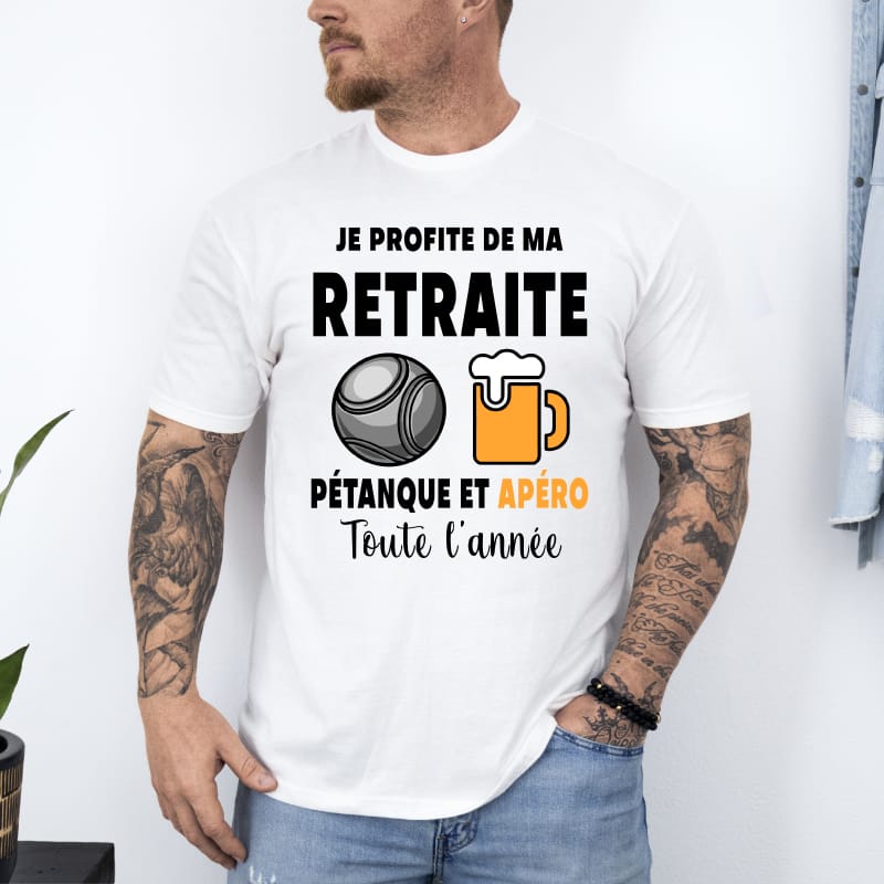 T shirt pastis pétanque bouliste drôle boules boccia blanc