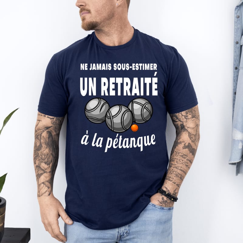 T shirt pastis pétanque bouliste humour boules apéro bleu marine T shirt pastis pétanque bouliste humour boules apéro bleu marine