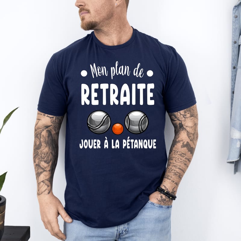 T shirt pastis pétanque bouliste humour boules boccia bleu marine